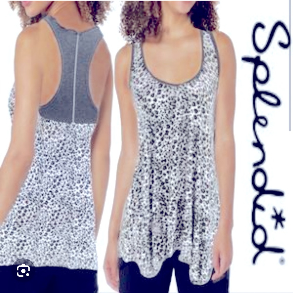 Splendid leopard print sleeveless tank top size S